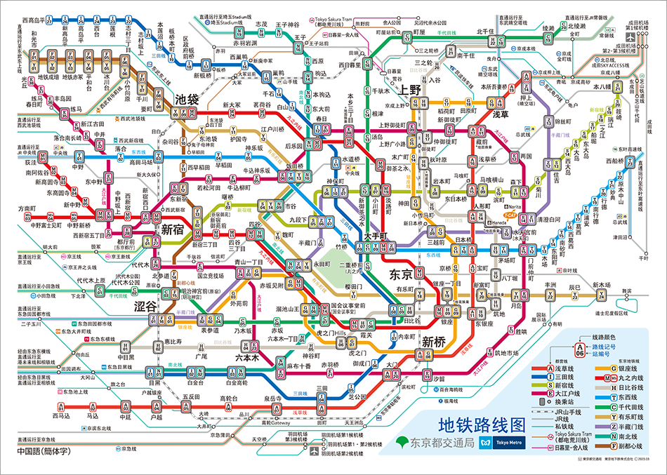 复杂的东京地铁线路图