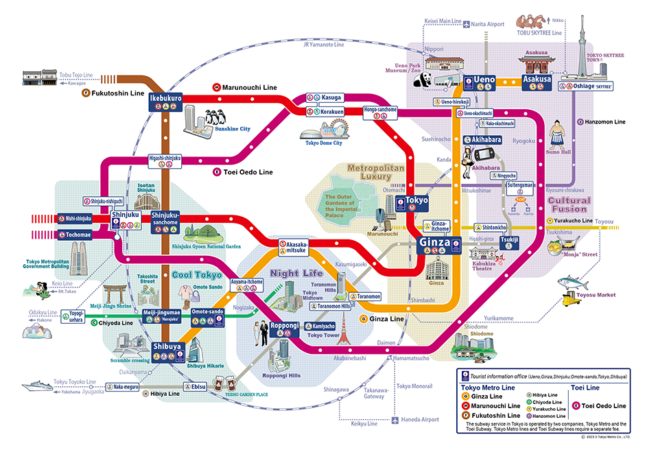 Tourist Metro map. 