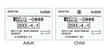 Common One-day Ticket for Tokyo Metro & Toei Subway