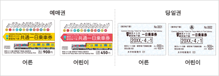 도쿄메트로, 도에이 지하철 공통 1일 승차권