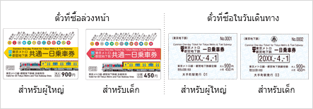 ตั๋วประเภท 1 วันสำหรับรถไฟโตเกียวเมโทรและรถไฟ Toei