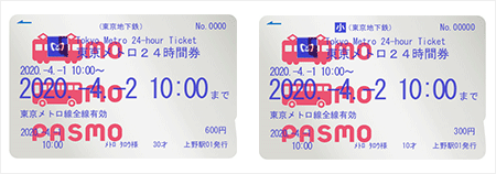 ตั๋วโตเกียวเมโทรประเภท 24 ชั่วโมง (IC)