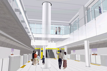 吹き抜けイメージ図 (新宿三丁目駅)