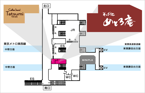西船橋駅 店舗位置図