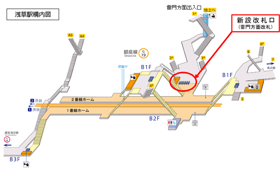 浅草駅案内図