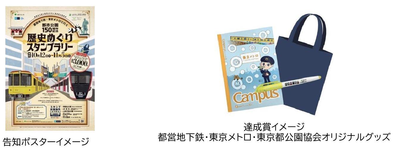 都営地下鉄×東京メトロ×東京都公園協会：都営地下鉄・東京メトロで行く 都市公園１５０周年記念 歴史めぐりスタンプラリー」を実施！