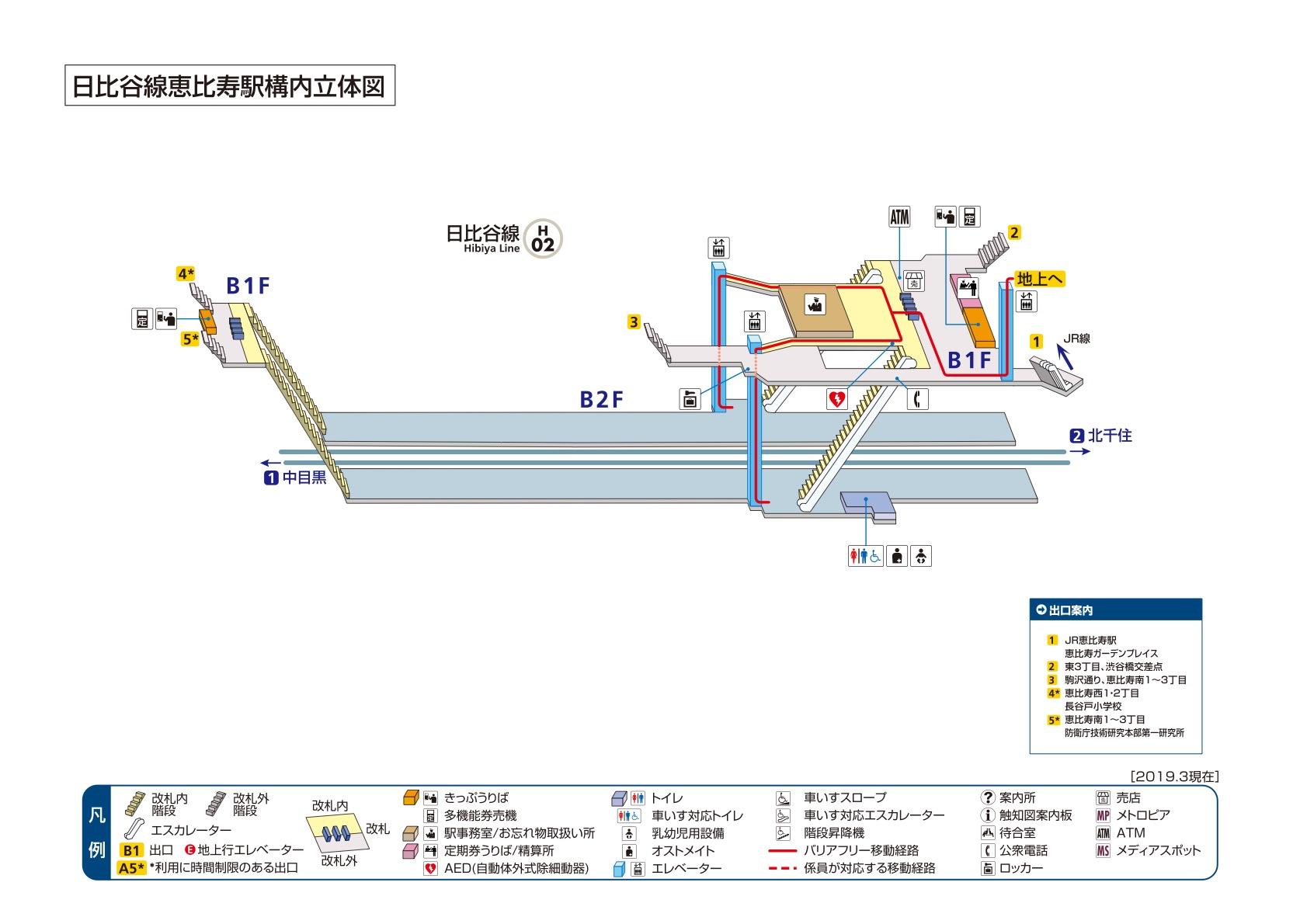 4出入口 恵比寿駅 H02 東京メトロ