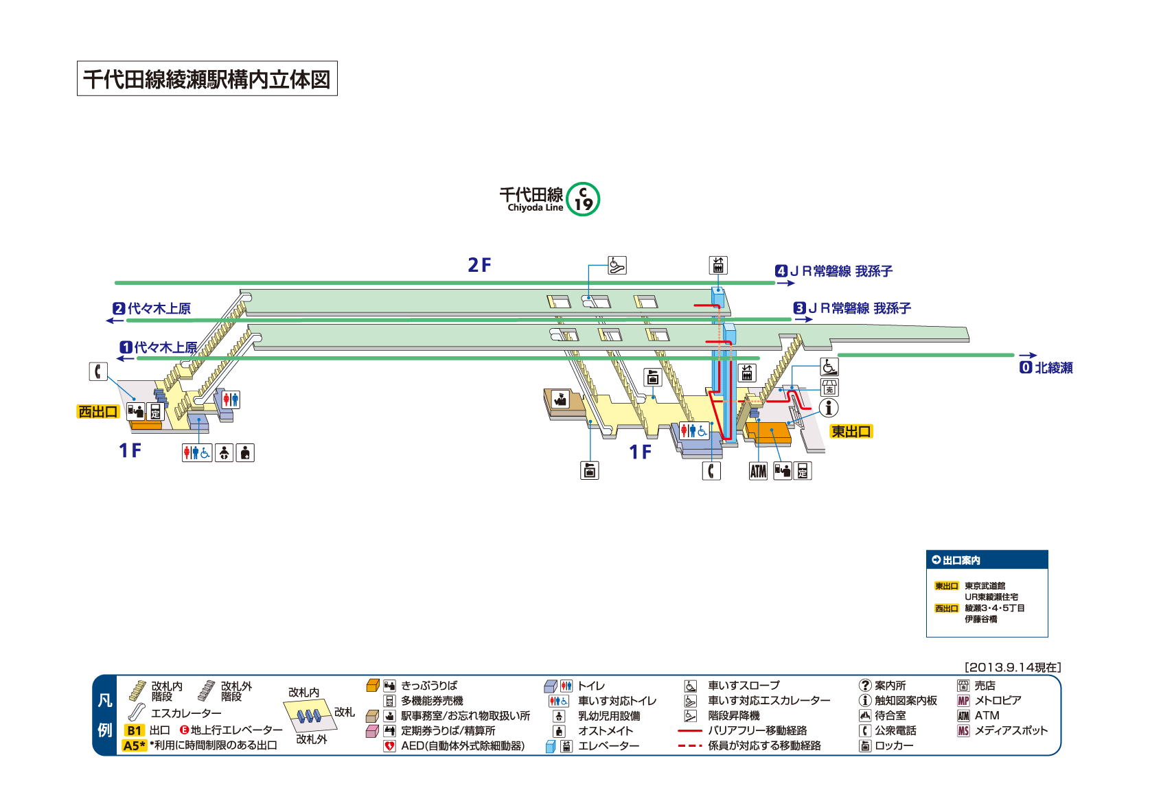 東口出入口 綾瀬駅 C19 東京メトロ 東口出入口 綾瀬駅 C19 東京メトロ
