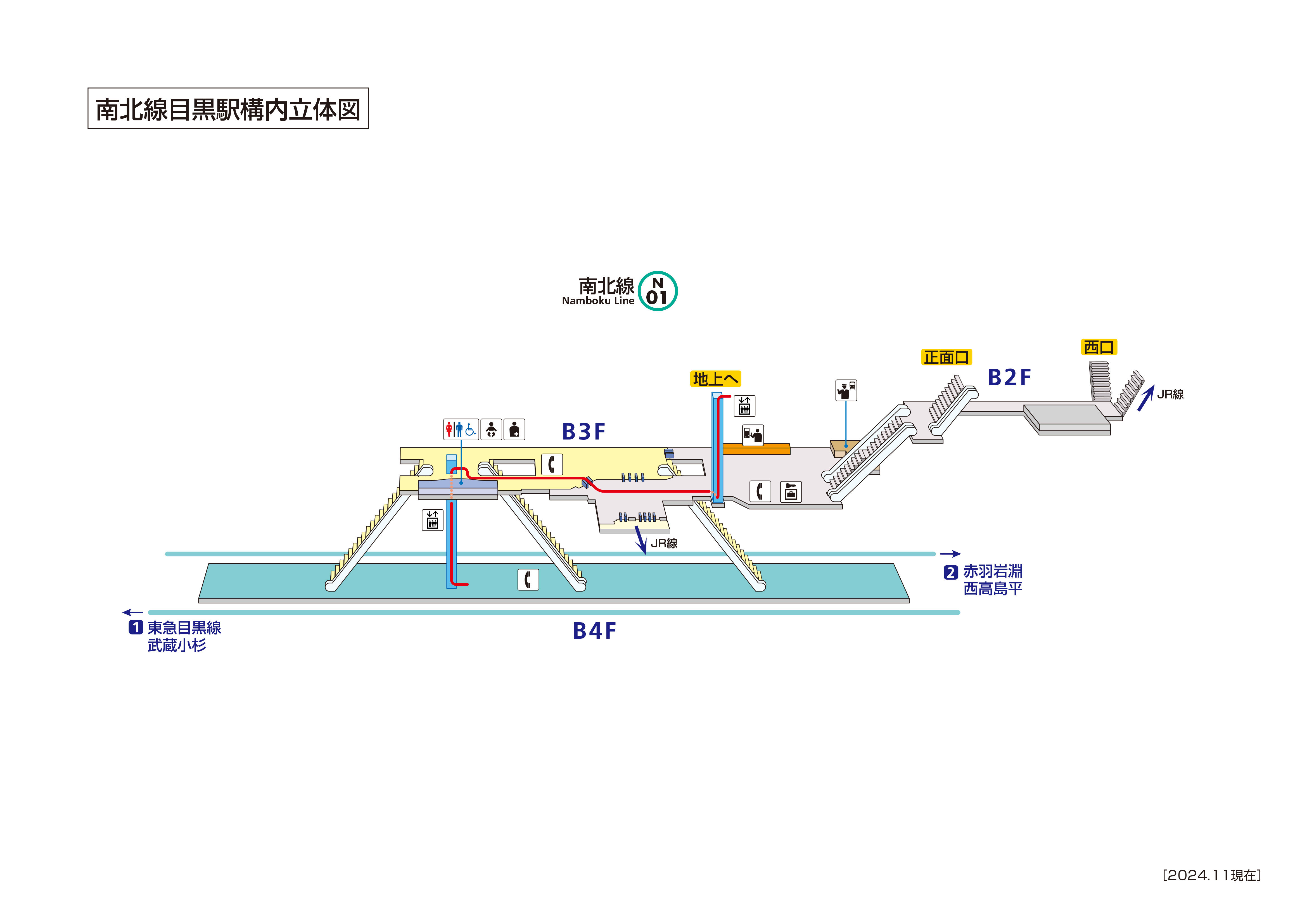 構内図 目黒駅 N01 東京メトロ