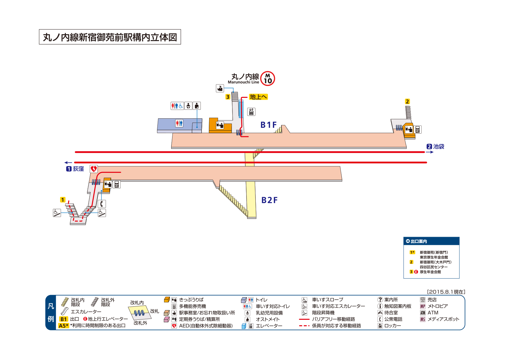 2出入口 新宿御苑前駅 M10 東京メトロ