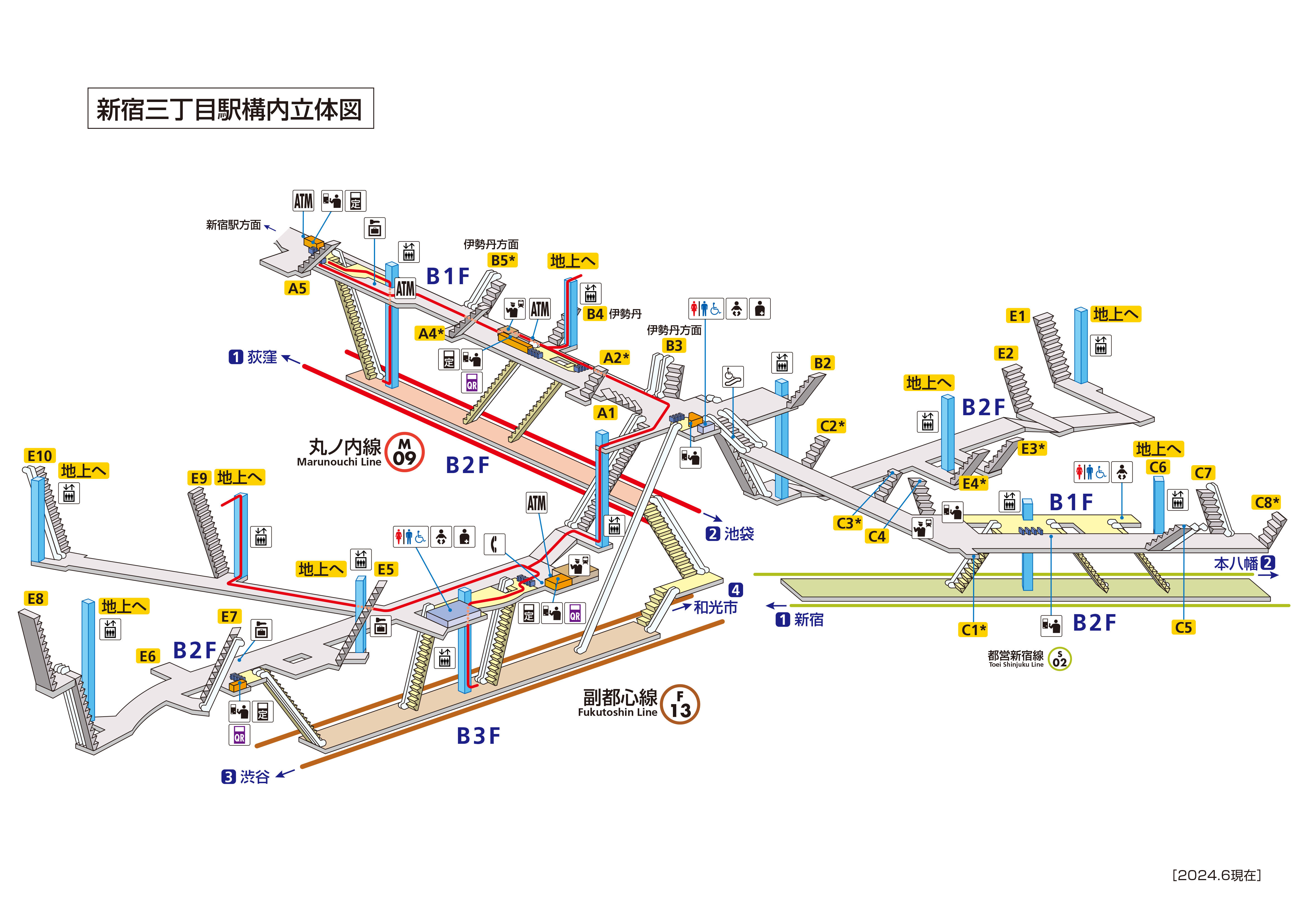 新宿三丁目駅 M09 F13 路線 駅の情報 東京メトロ