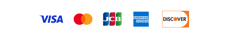 Visa, Mastercard, JCB, American Express, Discover
